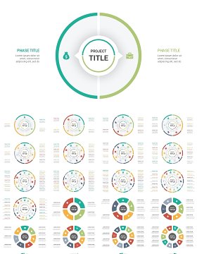 彩色循环图圆形信息图PPT模板素材Cycle Infographics