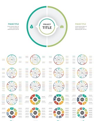 彩色循环图圆形信息图PPT模板素材Cycle Infographics