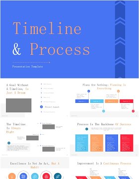 时间轴流程图PPT信息图表模板Timeline & Process