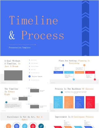 时间轴流程图PPT信息图表模板Timeline & Process