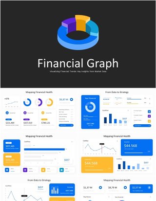 财务数据分析信息图PPT模板素材Financial Graph Powerpoint