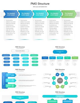 项目管理办公结构表格信息图表PPT模板素材PMO Structure