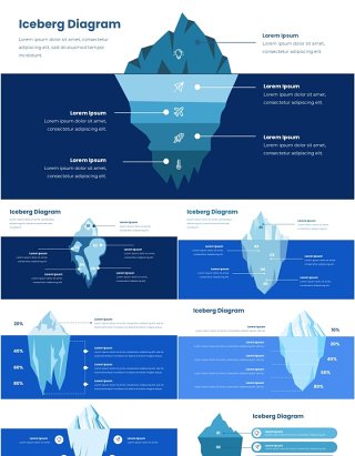 冰山图信息图表PPT模板Iceberg Infographic