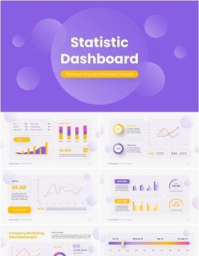 统计数据仪表盘PPT信息图模板Statistic Dashboard