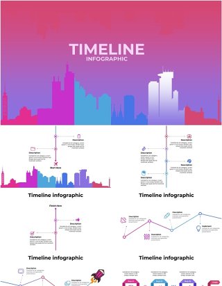 时间轴信息图表PPT模板Timeline infographic