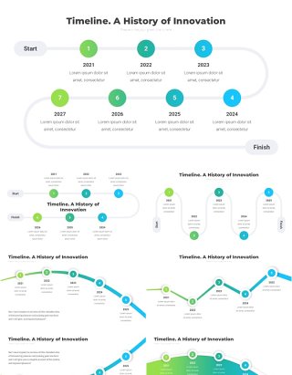 创新时间轴时间线PPT模板Timeline. A History of Innovation3