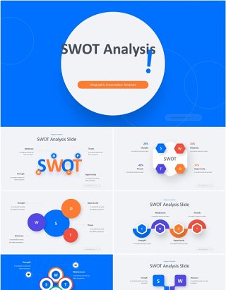 SWOT分析图表PPT模板SWOT Analysis - Light