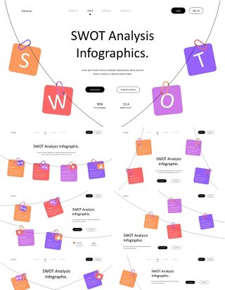 简约SWOT信息图表PPT模板swot analysis