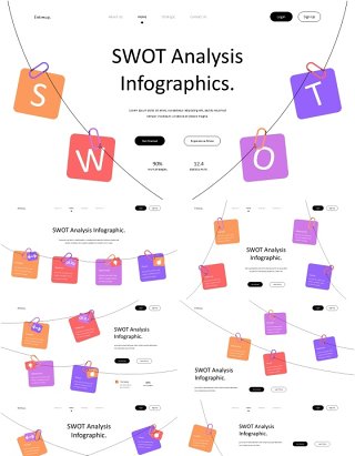 简约SWOT信息图表PPT模板swot analysis