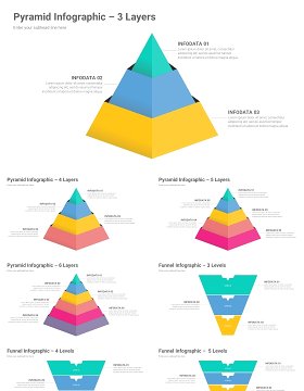 多功能商业金字塔市场营销信息图表PPT模板Mix Infographics_16_9