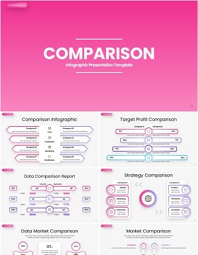 商业市场对比信息图表PPT素材模板Comparison - Infographic Presentation Template