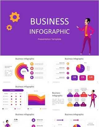 商业信息图PPT模板素材business infographic powerpoint