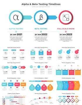 63页时间线时间轴信息图表PPT模板Timeline Infographics