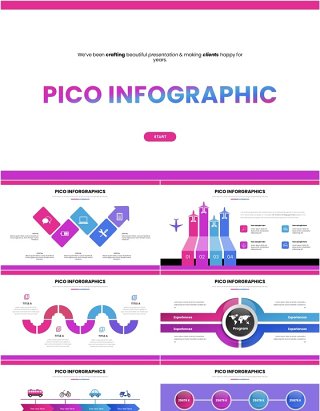 信息图表PPT模板素材Pico Infographic 4