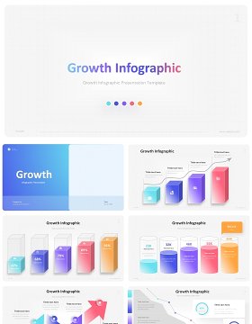 商业数据增长信息图表PPT模板Growth Infographic Business Presentation