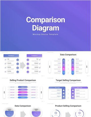 对比图PPT图表模板Comparison Diagram - Infographic Presentation Template