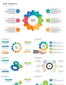 齿轮关系图信息图PPT模板Gear Diagrams