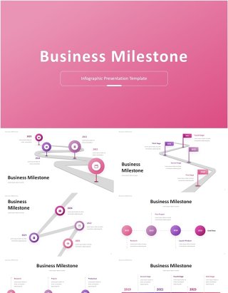 公司历程商业里程碑时间线PPT模板Business Milestone - Presentation Template