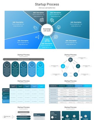 启动流程信息图PPT模板素材Startup Process