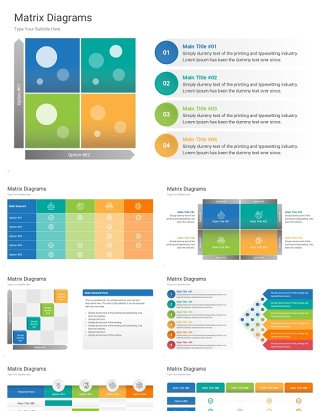 矩阵图信息图PPT模板Matrix Diagrams