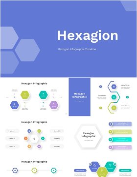 六边形信息图PPT模板Hexagion Infographic - Powerpoint