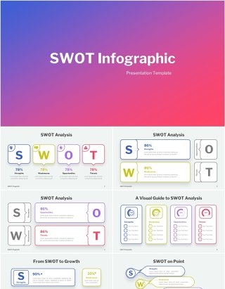 企业SWOT竞品分析PPT图表模板SWOT Infographic - Presentation Template