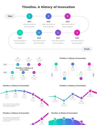 创新时间轴时间线PPT模板Timeline. A History of Innovation1