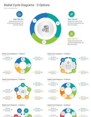 圆形循环图PPT模板Radial Cycle Diagrams