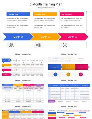 3个月培训计划信息图PPT模板3 Month Training Plan