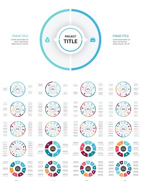 多彩循环图圆形信息图PPT模板素材Cycle Infographics