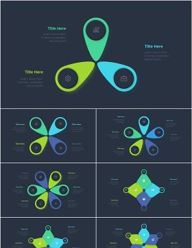 圆形图三角形信息图PPT模板Animated_Diagrams_Infographic_[Dark]