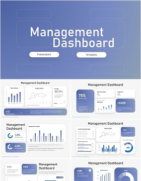 项目管理仪表盘信息图PPT模板Management Dashboard