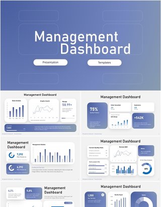 项目管理仪表盘信息图PPT模板Management Dashboard