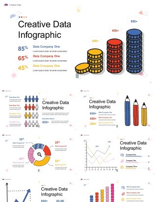 创意信息图表PPT模板Creative Data Infographic - Presentation Template