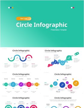 圆形信息图表PPT模板Circle Infographic - PowerPoint Presentation Template Light