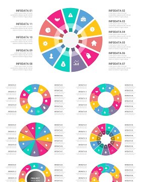 11步骤循环图PPT信息图模板11 Steps Cycle