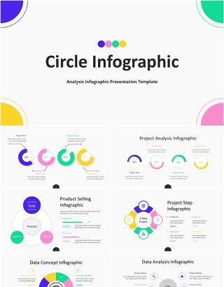 圆形信息图表PPT模板素材Circle Infographic