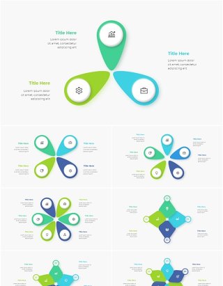 圆形图三角形信息图PPT模板Animated_Diagrams_Infographic_[Light]