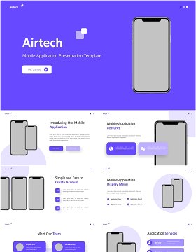 手机模型信息图表PPT模板素材Airtech Powerpoint Template