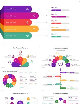 步骤流程图信息图表PPT模板Step Process Infographic