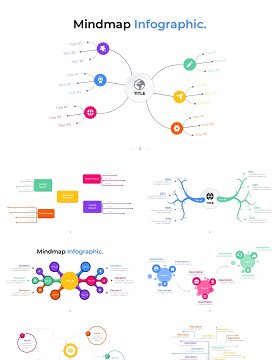 思维导图脑图架构图PPT信息图表素材模板Mindmap PowerPoint Infographic Template