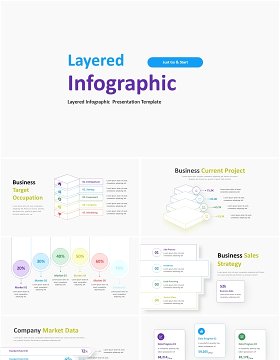 商业分层信息图表PPT模板Layered Infographic