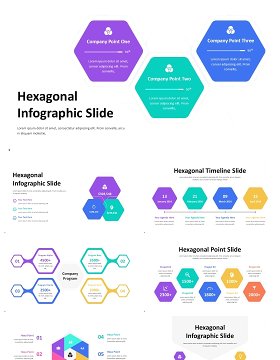 六边形信息图表PPT模板Hexagonal Infographic