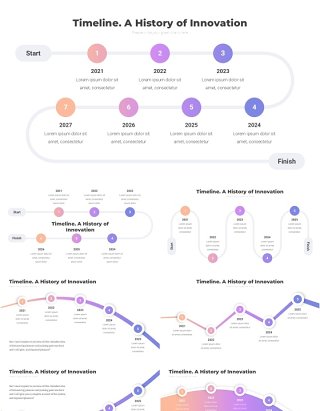 创新时间轴时间线PPT模板Timeline. A History of Innovation4