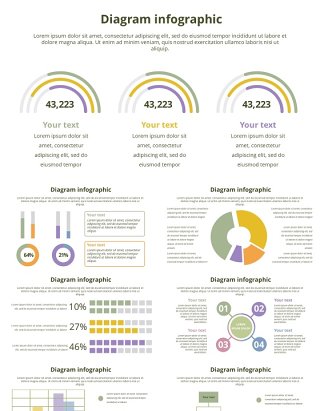 资讯信息图表PPT模板素材Diagram infographic