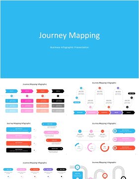 旅游景点地图路线信息图表PPT素材模板Journey Mapping Infographic - Powerpoint