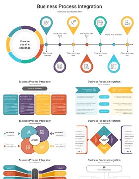 商业服务流程整合信息图结构图PPT模板Business Process Integration