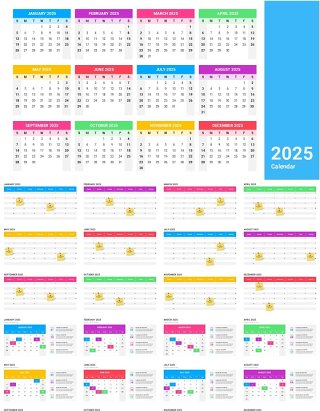 2025年日历小便签记事本PPT模板2025_Calendar