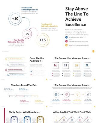 线形信息图表PPT模板Line Infographic
