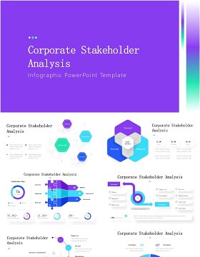 企业利益相关者分析PPT信息图模板素材Corporate Stakeholder Analysis Infographics